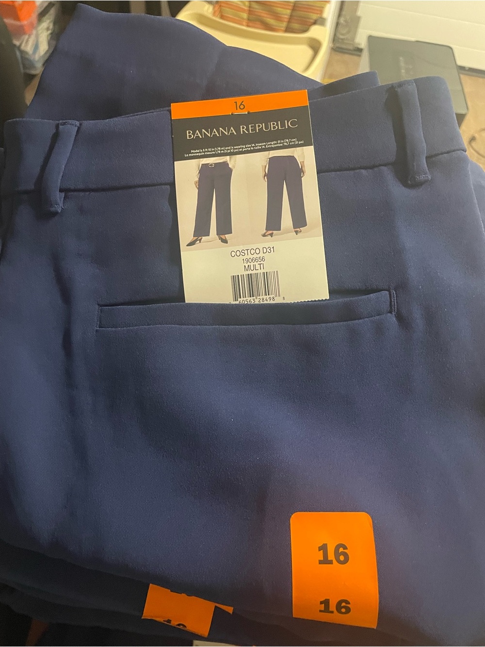 Banana Republic Deep Navy Wide-Leg Trousers